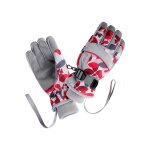 Gants de ski motif / style g�om�trique kelly gris / rose rouge / rouge bett