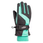 Gants de ski synthétique brise gris foncé chiné / turquoise Gants de ski synthétique brise gris foncé chiné / turquoise