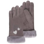 Gants tactiles, chauds, doublés imitation fourrure gris Gants tactiles, chauds, doublés imitation fourrure gris