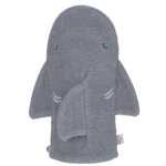 Gant de toilette et de jeu en ponge requin gris