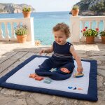 Gigoteuse b�b� hiver en double gaze de coton - baby sailor bleu