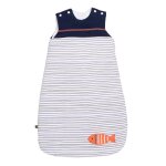 Gigoteuse bb hiver en double gaze de coton marinire - baby sailor blanc / bleu