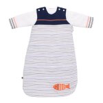 Gigoteuse b�b� hiver � manches amovibles marini�re - baby sailor blanc / bleu