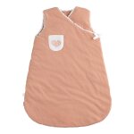 Gigoteuse b�b� naissance en coton brod�e - petit coeur rose