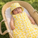 Gigoteuse d'�t� b�b� en double gaze de coton imprim� - pop jaune