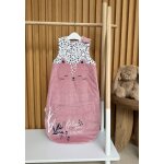 Gigoteuse d'hiver en velours cleste rose