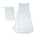 Gigoteuse lange �t� en coton bio - pluche et pompon blanc