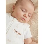 Gigoteuse personnalisable ouverture centrale bio petits lapins blanc imprim�