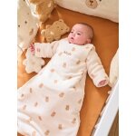 Gigoteuse petit ours manches longues amovibles blanc imprimé Gigoteuse petit ours manches longues amovibles blanc imprimé