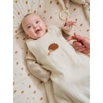 Gigoteuse sans manches en gaze de coton h�risson ray� beige