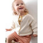Gilet bb en ctes anglaises motif iris cru