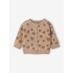 Gilet b�b� fille boutonn� beige chin�