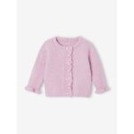 Gilet b�b� fille manches longues rose