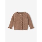 Gilet b�b� fille manches longues taupe