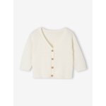 Gilet b�b� gar�on maille fine blanc