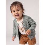 Gilet b�b� en maille grosse jauge vert sauge