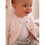 Gilet b�b� matelass� en gaze de coton double face rose p�le