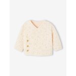 Gilet b�b� matelass� ouverture naissance vanille