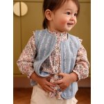 Gilet b�b� sans manche denim fleurs stone