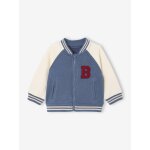 Gilet bb style teddy en molleton avec badge bouclette bleu gris
