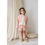 Gilet b�b� en tricot po�sie d'�t� rose