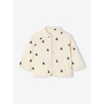 Gilet bb zipp en maille polaire imprime beige