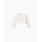 Gilet bol�ro en maille ajour�e beige clair