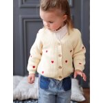 Gilet brod col v bb en ctes anglaises cru