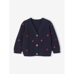 Gilet brod col v bb en ctes anglaises marine