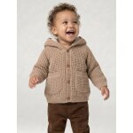 Gilet � capuche b�b� en tricot beige chin�