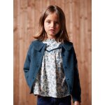 Gilet col fantaisie ajouré fille bleu pétrole Gilet col fantaisie ajouré fille bleu pétrole