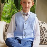 Gilet de costume �t� st germain bleu ciel