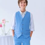 Gilet de costume st germain bleu ciel