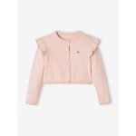Gilet court  volants fille rose