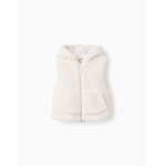 Gilet en fausse fourrure avec capuche beige clair Gilet en fausse fourrure avec capuche beige clair