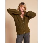 Gilet femme devant / dos en maille perle grossesse et allaitement vert