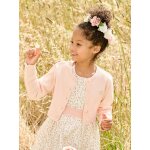 Gilet fille bolro maille pointelle crmonie rose ple