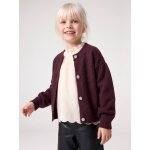 Gilet fille boutons bijoux prune