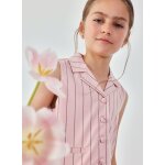 Gilet fille coton ray� multicolore