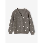 Gilet fille fantaisie en c�te perl�e olive