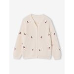 Gilet fille fantaisie en c�te perl�e vanille