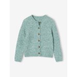 Gilet fille loose maille mousseuse menthe