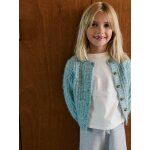 Gilet fille loose maille mousseuse menthe