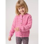 Gilet fille loose maille mousseuse rose