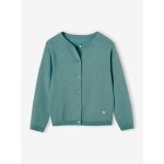 Gilet fille maille fine basics vert �meraude