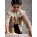 Gilet fille en maille mousseuse camel