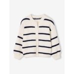 Gilet fille manches longues �cru