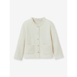 Gilet fille en molleton - coton bio - �cru