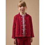 Gilet fille en molleton - coton biologique cerise