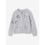 Gilet fille no�l �toiles en sequins gris chin�